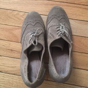 All Saints Taupe Grey Suede heeled shoes